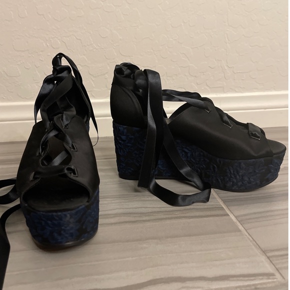 Renvy Satin Lace Up Platforms - Picture 6 of 10